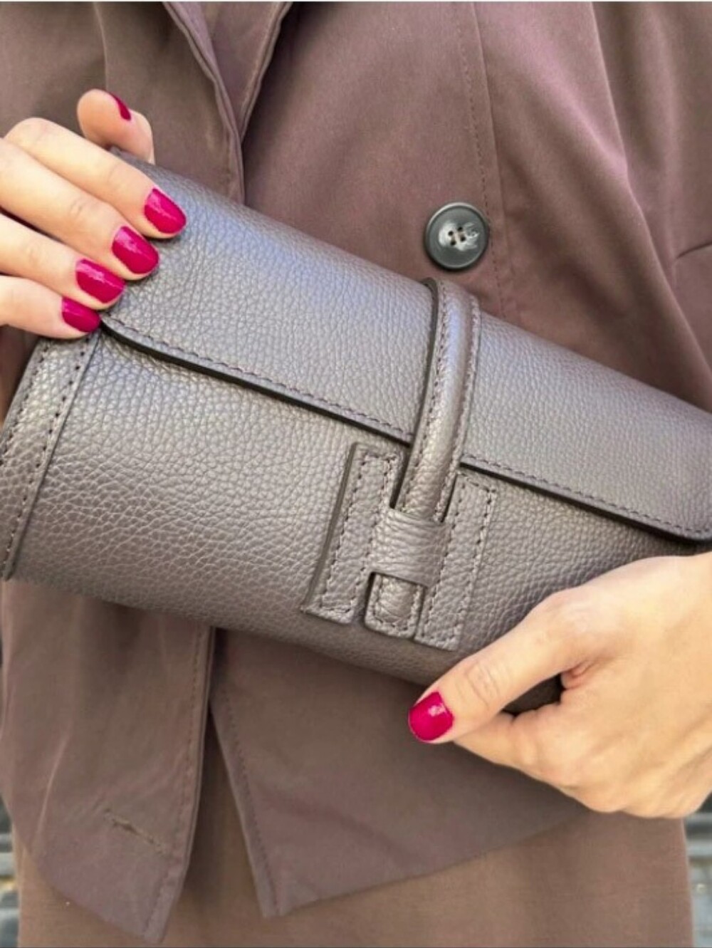 New Italian Epsom Calfskin Leather Mini Shoulder Bag By Designer Sara Campbell